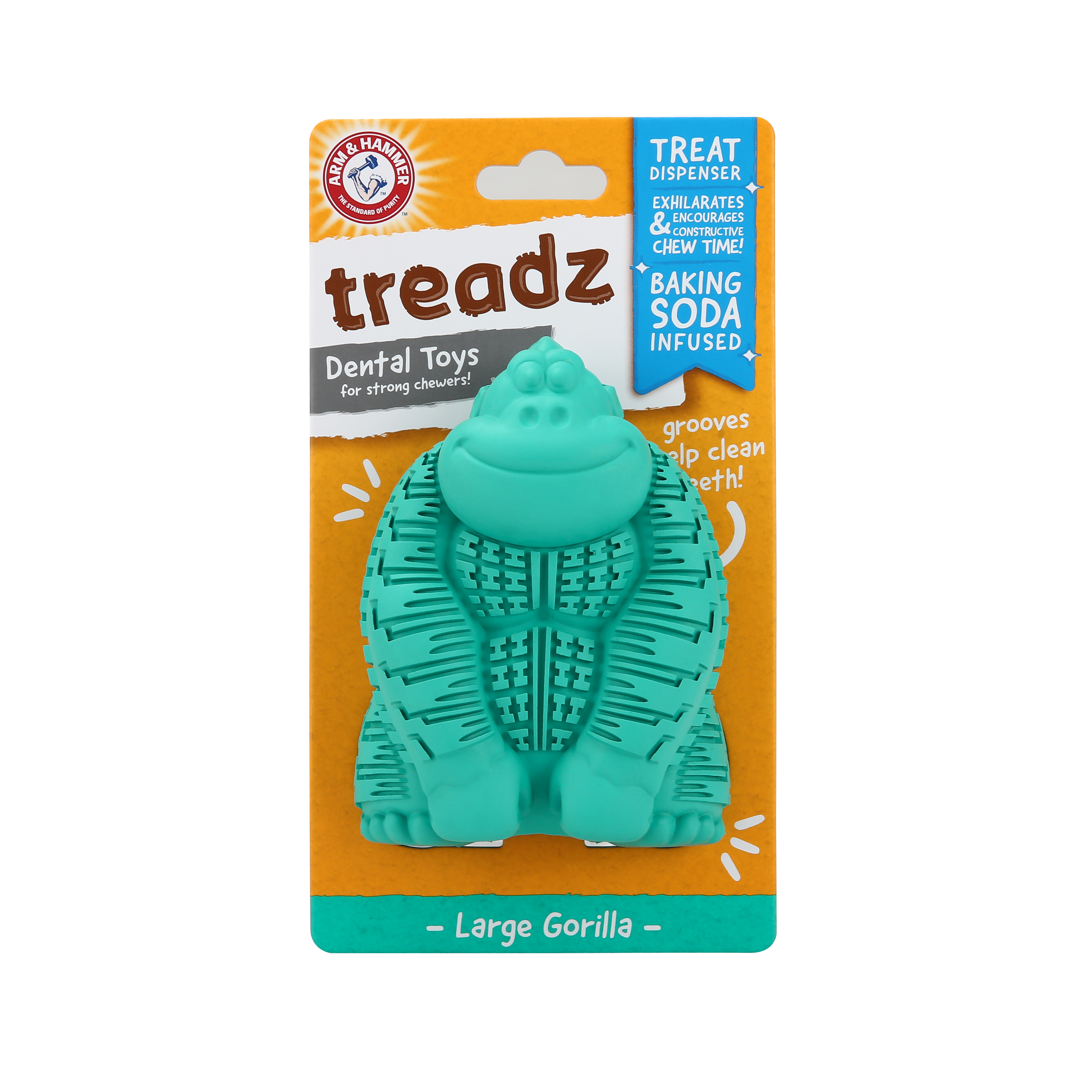 Arm & Hammer Super Treadz Gorilla Toy for Dogs, Large